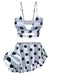 Multi 1940s Striped Polka Dots Strap Swimsuit, vintage swimsuit, pin-up swimwear - perfect for women who love vintage and retro fashion