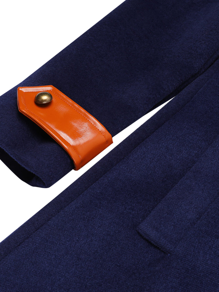 Navy Blue 1940s Patchwork Button Coat, vintage coat, retro outerwear - perfect for women who love vintage and retro fashion