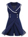 Navy Blue 1950s Sailor Collar Romper — vintage elegance for the modern woman