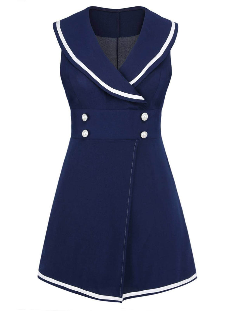 Navy Blue 1950s Sailor Collar Romper: timeless style reimagined
