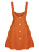 Orange 1960s Button A-Line Suspender Skirt, vintage skirt, retro style - perfect for women who love vintage and retro fashion