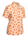 Orange 1960s Floral Short Sleeves Shirt, vintage fashion, retro style - perfect for women who love vintage and retro fashion