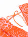 Orange Floral Lace-up One-piece Swimsuit — vintage elegance for the modern woman