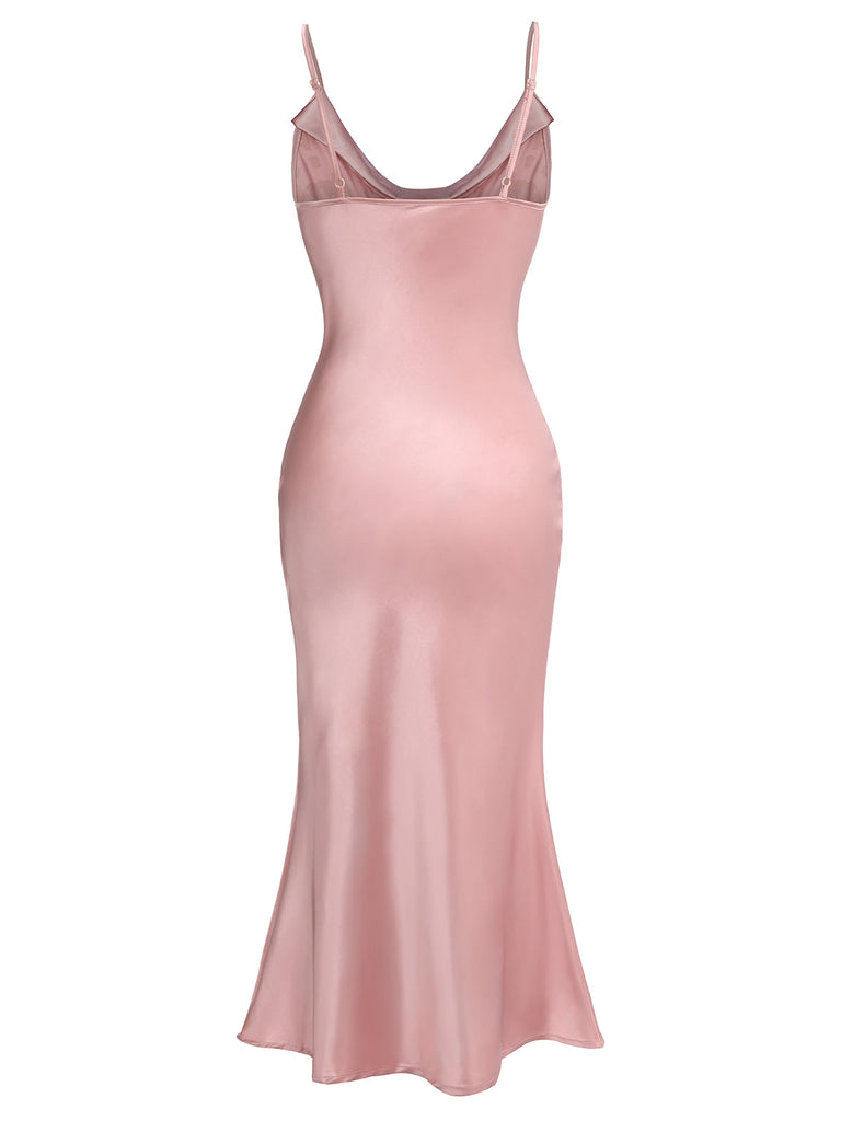 Pink 1930s Halloween Blood Fishtail Dress — vintage elegance for the modern woman
