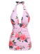 Pink 1930s Roses Halter Belt Swimsuit — vintage elegance for the modern woman