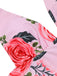 Pink 1930s Roses Halter Belt Swimsuit: timeless style reimagined