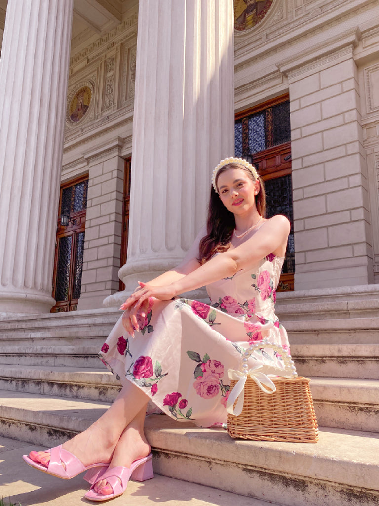 Pink 1950s Rose Floral Swing Dress: timeless style reimagined