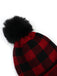 & Plaid Hairball Knitted Child Hat - vintage fashion, retro style