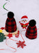 & Plaid Hairball Knitted Child Hat - vintage fashion, retro style