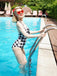 Plaid Halter One-Piece Swimsuit — vintage elegance for the modern woman