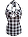Plaid Halter One-Piece Swimsuit — vintage elegance for the modern woman