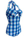 Plaid Halter One-Piece Swimsuit: timeless style reimagined