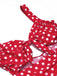 Red 1940s Polka Dot Strap One-Piece Swimsuit — vintage elegance for the modern woman