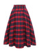 Red 1940s Retro Plaid Swing Skirt: timeless style reimagined