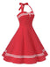 Red 1950s Halter Polka Dot Dress — vintage elegance for the modern woman