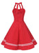Red 1950s Halter Polka Dot Dress: timeless style reimagined