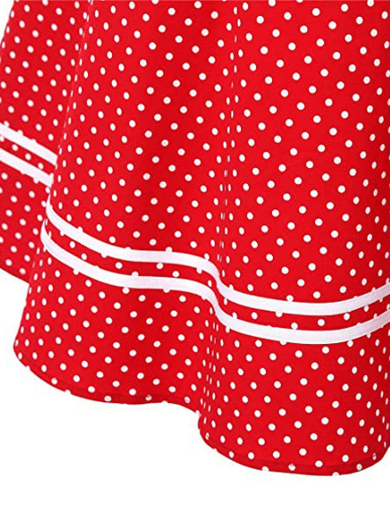 Red 1950s Halter Polka Dot Dress: timeless style reimagined