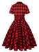 Red 1950s Plaid Bowknot Swing Dress — vintage elegance for the modern woman