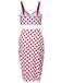 Red 1950s Polka Dot Pleated Swimsuit, vintage swimsuit, pin-up swimwear - perfect for women who love vintage and retro fashion