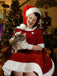Red 1950s Solid Plush Christmas Dress — vintage elegance for the modern woman