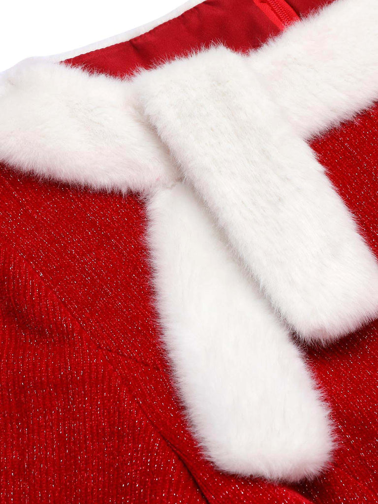 Red 1950s Solid Plush Christmas Dress: timeless style reimagined