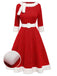 Red 1950s Solid Plush Christmas Dress — vintage elegance for the modern woman