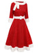 Red 1950s Solid Plush Christmas Dress — vintage elegance for the modern woman