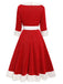 Red 1950s Solid Plush Christmas Dress: timeless style reimagined