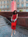 Red 1960s Dots V-Neck Pencil Dress — vintage elegance for the modern woman