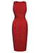 Red 1960s Dots V-Neck Pencil Dress, vintage dress, retro fashion - perfect for women who love vintage and retro fashion