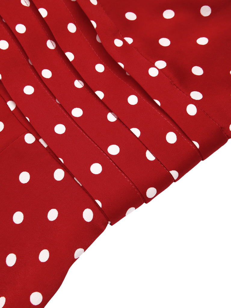 Red 1960s Dots V-Neck Pencil Dress, vintage dress, retro fashion - perfect for women who love vintage and retro fashion
