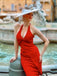 Red 1960s Solid Halter Bodycon Dress: timeless style reimagined