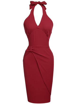 1960s Solid Halter Bodycon Dress | 1960s | vintage dress, retro fashion