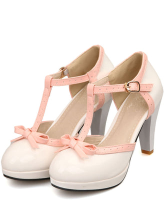 Retro Bow Décor High Heel Shoes: timeless style reimagined