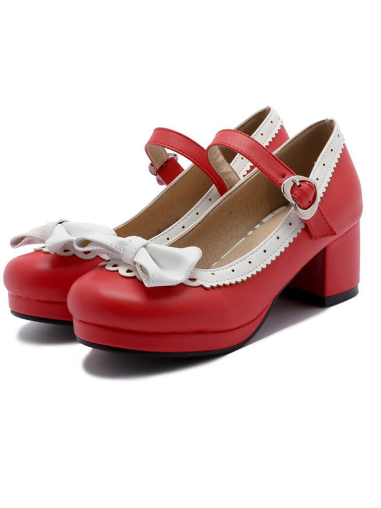 Retro Bow Non-slip High Heel Shoes, classic vintage style elegant retro fashion - Image 2