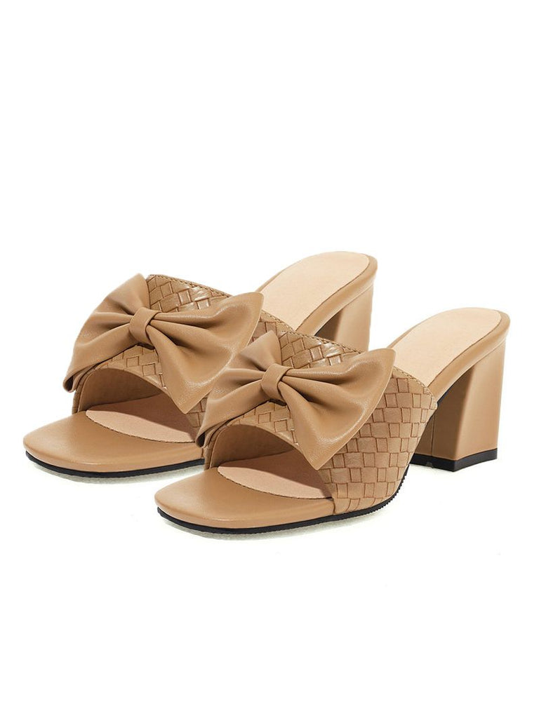 Retro Bowknot Chunky Heels Sandals: timeless style reimagined