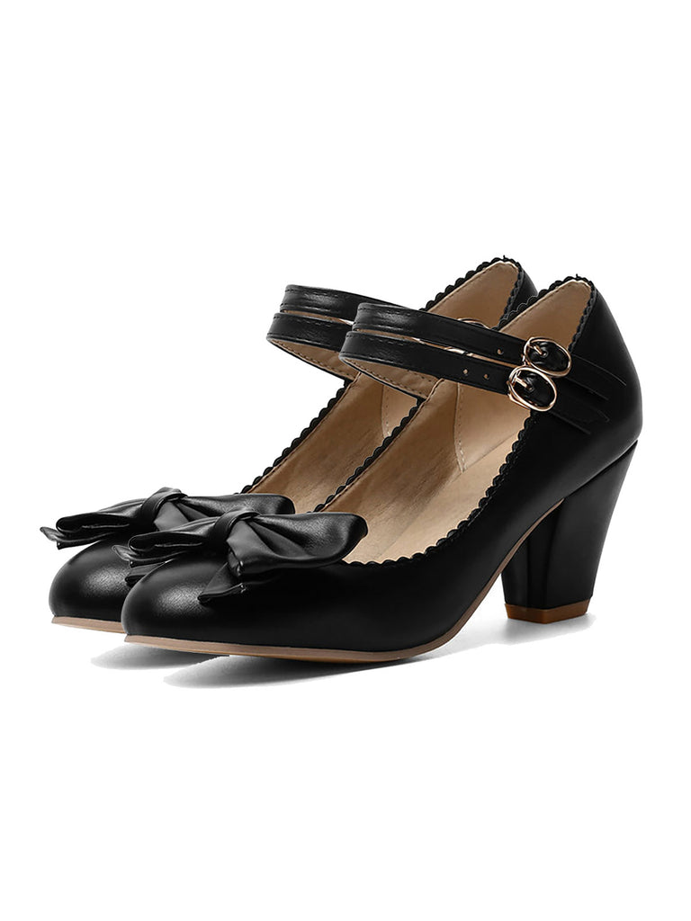 Retro Bowknot Double-Straps Shoes — vintage elegance for the modern woman