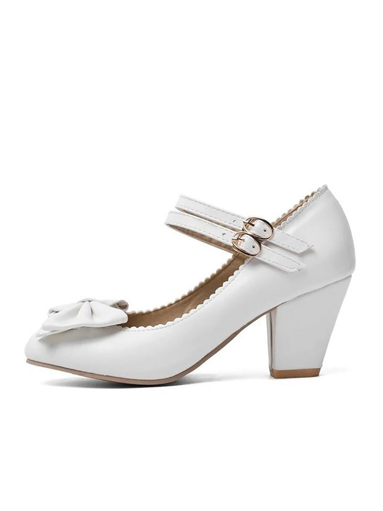 Retro Bowknot Double-Straps Shoes: timeless style reimagined