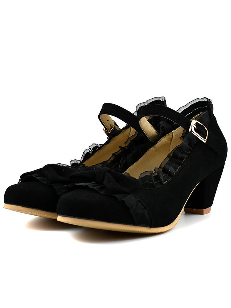 Retro Bowknot Lace High Heels Shoes — vintage elegance for the modern woman