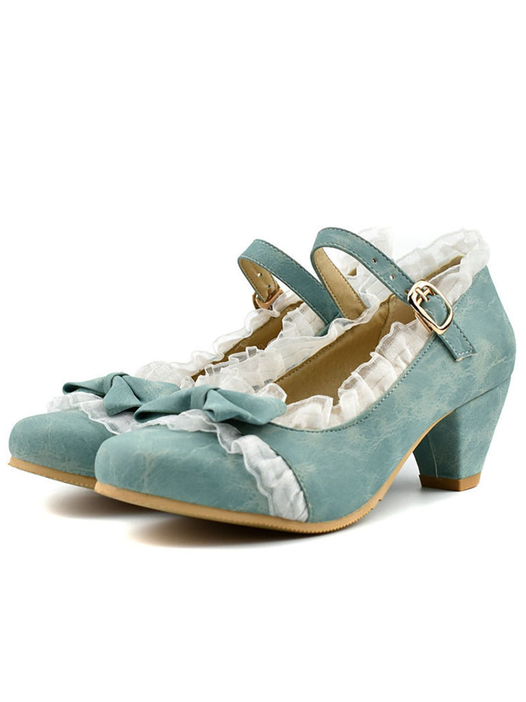 Retro Bowknot Lace High Heels Shoes — vintage elegance for the modern woman