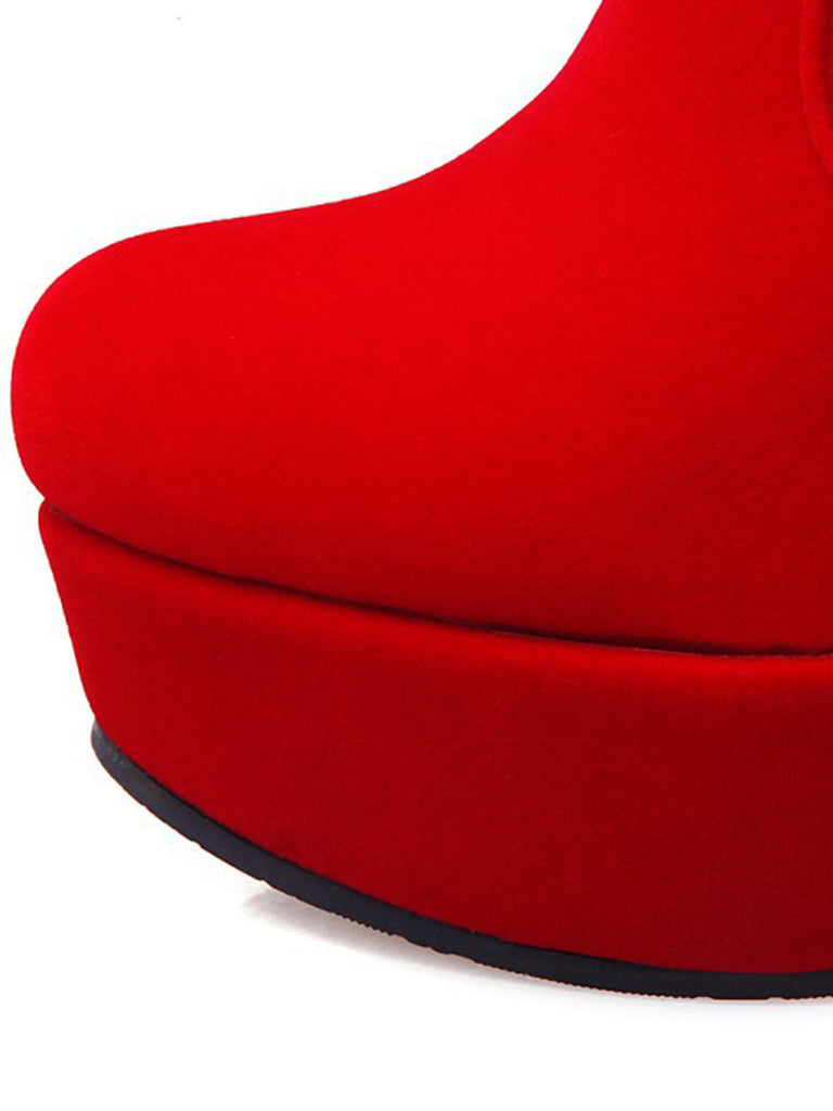 Retro Christmas Short Plush High Heel Shoes: timeless style reimagined