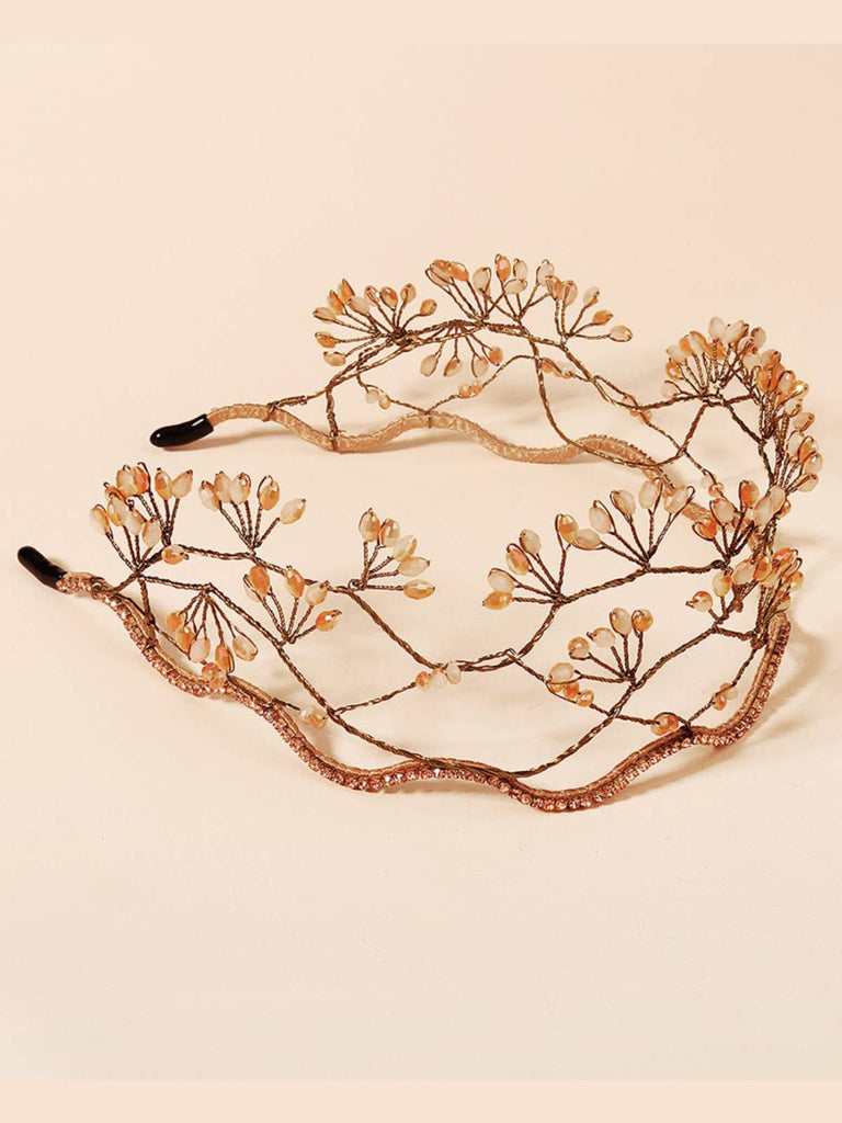 Retro Crystal Beads Elasticity Headband: timeless style reimagined