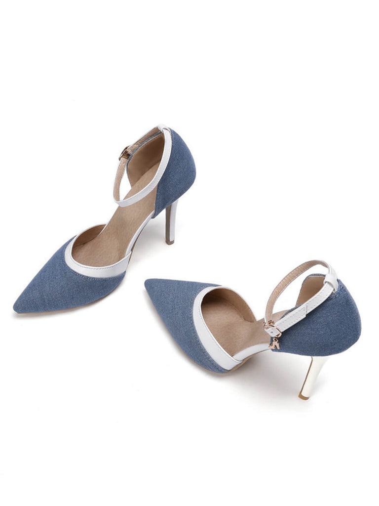 Retro Fabric Pointed High Heel Shoes: timeless style reimagined