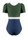 Retro Flare Sleeve One-Piece Swimsuit — vintage elegance for the modern woman