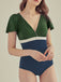 Retro Flare Sleeve One-Piece Swimsuit: timeless style reimagined