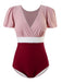 Retro Flare Sleeve One-Piece Swimsuit: timeless style reimagined