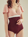 Retro Flare Sleeve One-Piece Swimsuit: timeless style reimagined