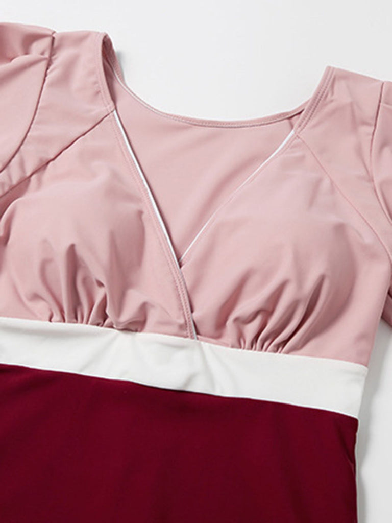 Retro Flare Sleeve One-Piece Swimsuit — vintage elegance for the modern woman