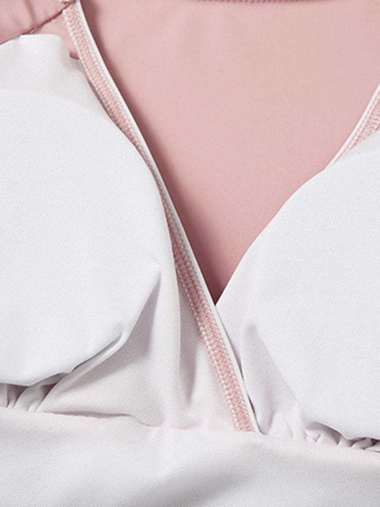 Retro Flare Sleeve One-Piece Swimsuit: timeless style reimagined