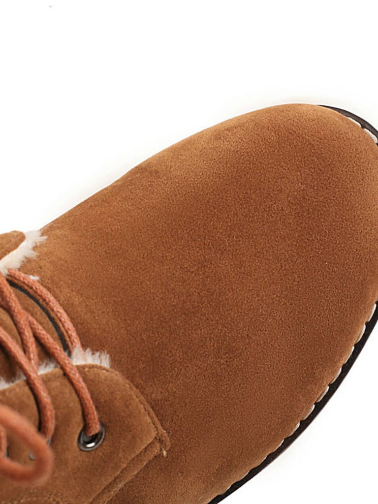 Retro Fleece Solid Color Chunky Heel Boots: timeless style reimagined